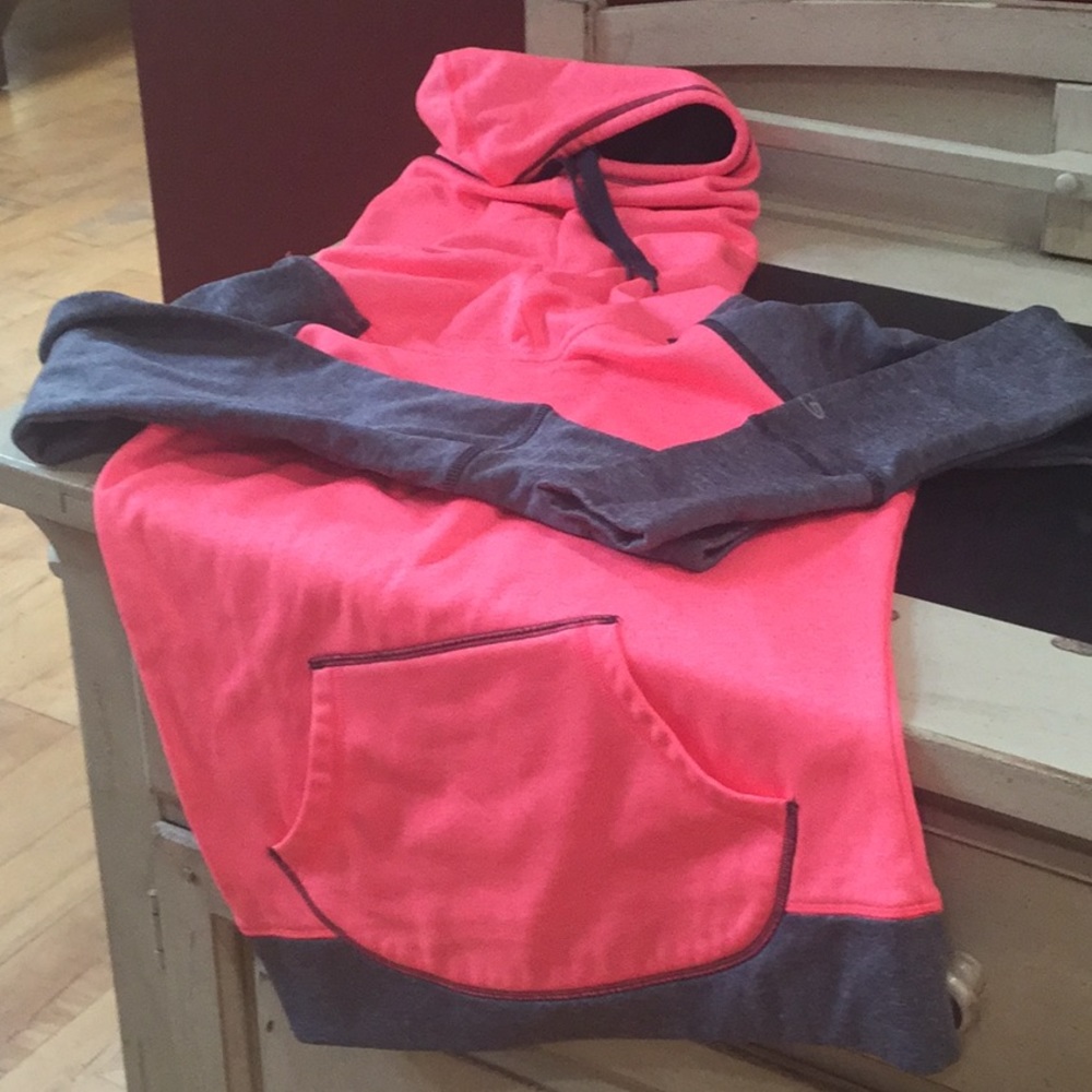 Salmon color with gray size M sweatshirt